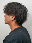 ツイストスパイラル/メンズ/パーマ/マッシュ/ウルフ/眉毛