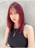 ストレートレイヤーでかっこよく×レッドカラー