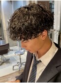 緩めメンズ波巻きスパイラルパーマツイストパーマ波巻きパーマ