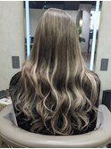 プルエクステでロングヘア　ハイライト　宮の沢美容室