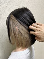アッシュ 西荻窪店(Ash)&nbsp;【コントラストが美しい】大人ボブのベージュインナーカラー