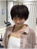 前髪あり耳掛け丸みボブコンパクトショート20代30代40代