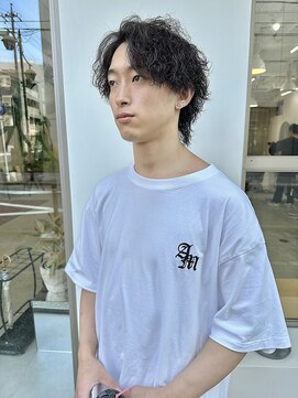 ヘアー アイス カンナ(HAIR ICI Canna) 爽やかナチュラルパーマセンターパート清潔感