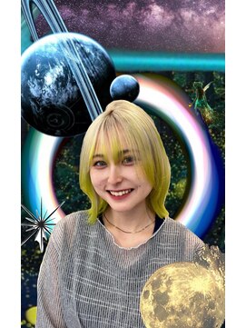 デコヘアーチーノ(DECO HAIR Ccino) 個性デザイン/ホワイトベージュ/ライムグリーン