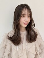 バイオレット 栄店(Violet) ロングレイヤーくびれヘアブリーチなしベージュ顔まわりカット