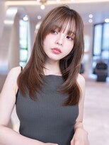 ハバナ 渋谷(HAVANA)&nbsp;大人ガーリー顔周りミディアムレイヤーカット×ココアブラウン