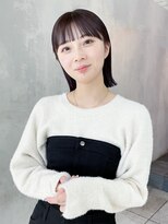 シオン(shion) オリーブベージュグレージュカット前髪韓国ヘアボブ_F90024