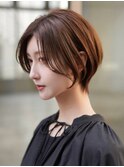 表参道白髪ぼかしマッシュショートヘアッシュベージュ40代50代