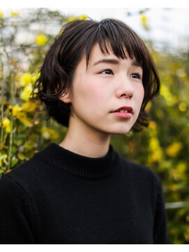 ニコヘアー(niko hair) 耳掛けパーマボブ▽LINEID@vey3047y