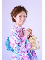 アース オーセンティック 草津エイスクエア店(EARTH Authentic)&nbsp;＜浴衣アレンジ＞ふんわりルーズな編込みアップヘア