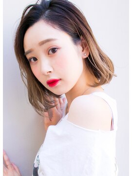 ヌーン ヘアメイク プラス ハッピータイムズ(NOON hair make+happy times) 耳かけ☆透明感イルミナアッシュベージュ 中野ヌーンstyle36