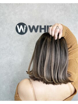 ホワイト(WHITE) [WHITE RYOTA]ボブバレイヤージュ×メルティベージュ