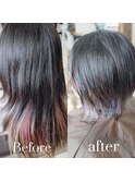 カット　ハイライト　インナーカラー