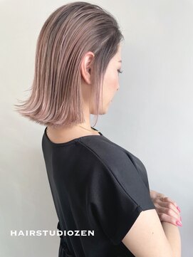 ヘアースタジオゼン アドバンス(hair studio Zen advance) ペールピンク×外ハネボブ