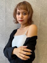 アース 三軒茶屋店(HAIR&MAKE EARTH) 三軒茶屋_レディース_ミディアム_ブリーチ_コテ巻き_ボブ_小顔