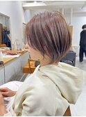 ブリーチハイトーンショートボブハイトーンカラー髪質改善