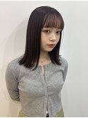 前髪インナー×バーガンディーカラー