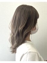 ソヨン 池袋店(SOYON)&nbsp;黒髪/グレーベージュ/レイヤーロング/前髪パーマ/髪質改善