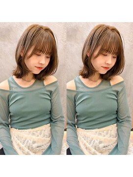 ロンドプロフィール 浦和(Lond profil) 中川　前髪カット顔まわり似合わせ外ハネくびれレイヤーミディ