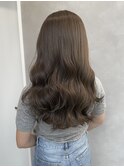 ブリーチなし_透明感カラー_オリーブグレージュ_担当西村