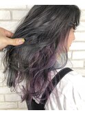 ★インナーカラーレイヤーカットイヤリングカラーミディアムヘア
