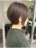 くびれショートボブ40代50代グレイカラー白髪染め白髪ぼかし