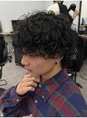 マッシュウルフメンズパーマスパイラルパーマツイスパ波巻き