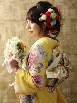 ルームヘアープレイグラウンド(RooM Hair Playground)の写真/熟練の技術で上品な和装美人に♪着付けのプロがお客様の大切な日を華やかに！電話予約のみ受付可能◎