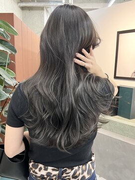 ノード(NODE) 栄カットカラー透明感ナチュラルロング　グレージュ