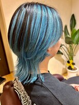 ヘアデザインフルーヴ(hair design fleuve)&nbsp;水色のデザインカラー