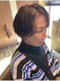 30代40代50代　大人ショートスタイル　ひし型ショート　流し前髪