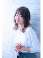ヘアーアートシフォン 池袋西口店(Hair art chiffon)&nbsp;ミニマムボブモードジグザグバング3Dカラーノットヘアブルージュ