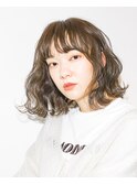 揺れウェーブ×透けマットネイビー