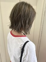 ヘアーデザイン リボン(hair design Ribon) オリーブグレージュ&切りっぱなしボブ