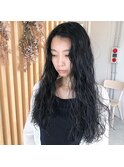 ロングヘアウェーブパーマ