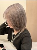 パープルシルバー/フレンチガーリー/前髪なしショート