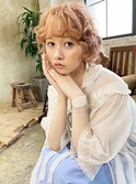 ミルクティーカラー+パーマ