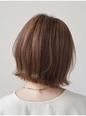外はねくびれボブオレンジブラウンオレンジベージュ【自由が丘】