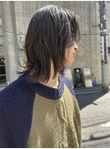 =メンズボブ/メンズロング/ダークアッシュ/ニュアンスパーマ