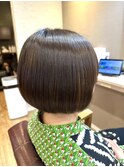 大人ショートミルクテーベージュハイライトレイヤーヘッドスパ