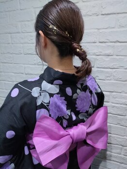 ファクトリー ヘアー(FACTORY HAIR)の写真/《この夏を浴衣で楽しむ！》崩れにくいヘアセット＆着付け◎大切な日を彩る素敵な思い出に－＊