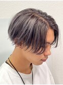 センターパートブリーチダブルカラーフェイスフレーミング