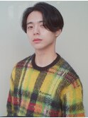 センターパートニュアンスパーマコンマヘアー