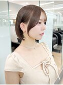 ボブショート顔周りレイヤーグレージュおくれ毛_F50122