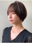 ショートボブ【ショートボブ/ボブ/前髪/ピンクベージュ】
