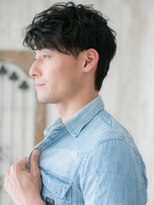 モッズヘアー メン 戸田公園店(mod's hair men)&nbsp;ツーブロックカジュアル波巻きパーマ黒髪ショートh戸田公園