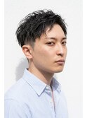 メンズショートビジネス好印象ツーブロック爽やか黒髪