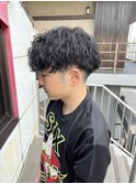 波巻きパーマ メンズパーマ 波巻きスパイラル 横浜