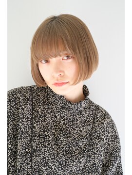 ガリカ 渋谷(Gallica) ホワイトミルクティー/切りっぱなし/丸みボブ/ショートボブ