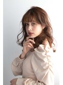 ルーズヘアくびれヘアくすみカラー前髪あり大人色気20代30代40代